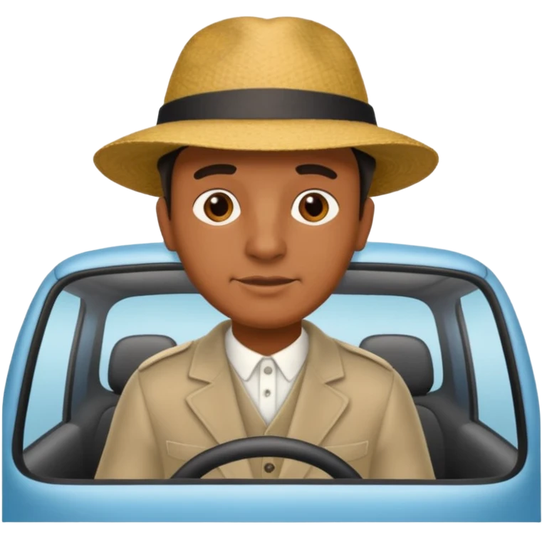 homme créole réunionnais  avec chapeau embouteillage route  emoji