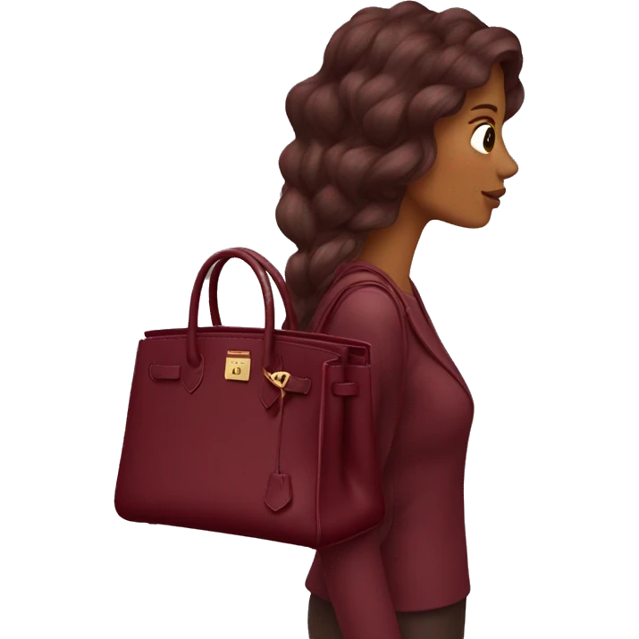 Burgundy birkin  emoji