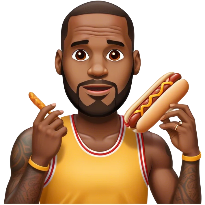 Lebron Games Eating Hotdog emoji