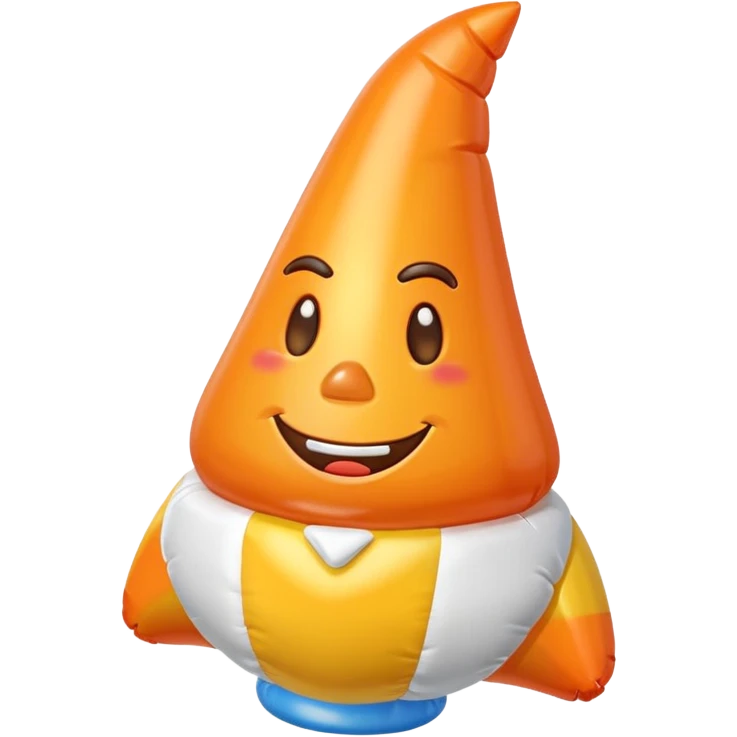   jeff koons style inflatable orange candy corn balloon emoji