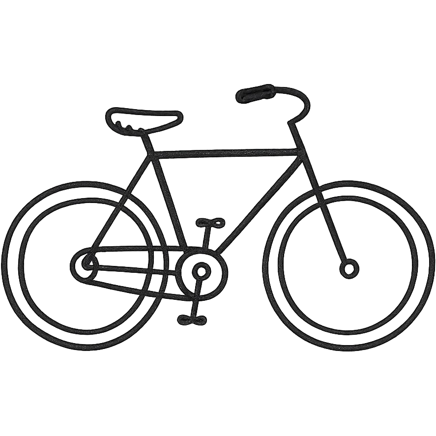 hand-drawn outlined bike icon emoji