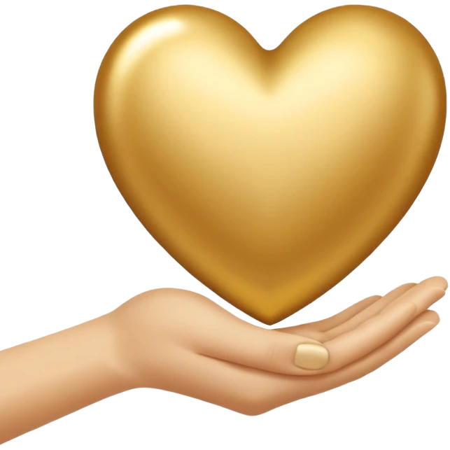 Золотое серде в руке emoji