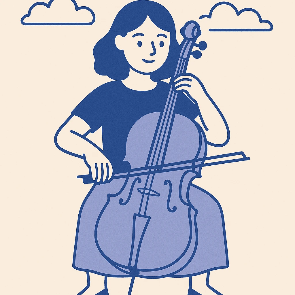 girl playing cello emoji