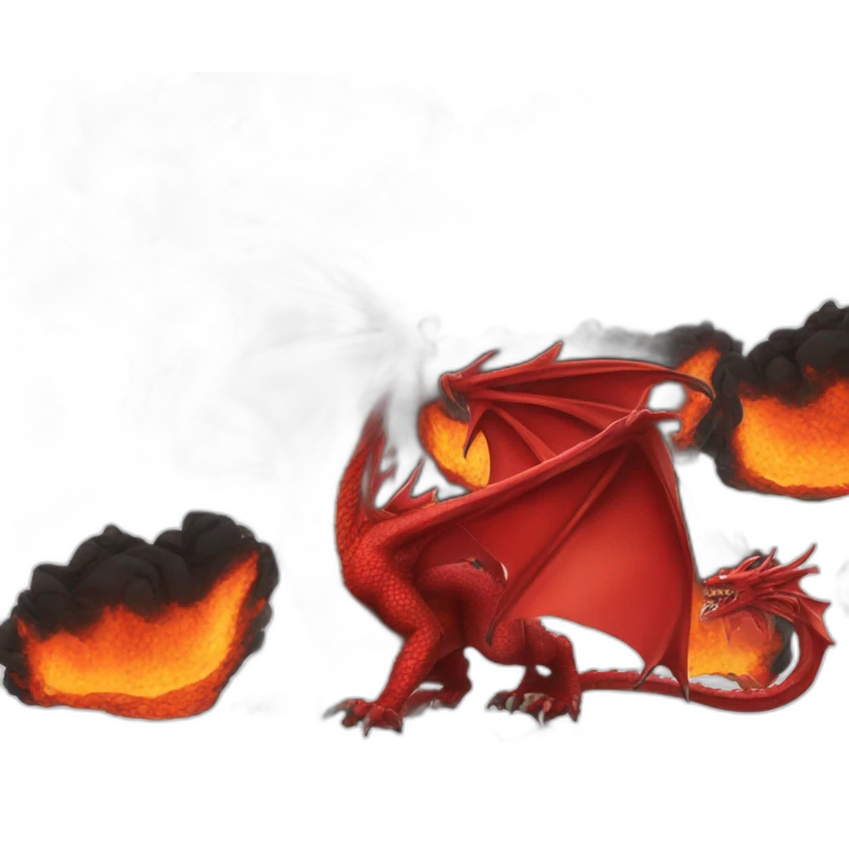 Red dragon in black flame emoji