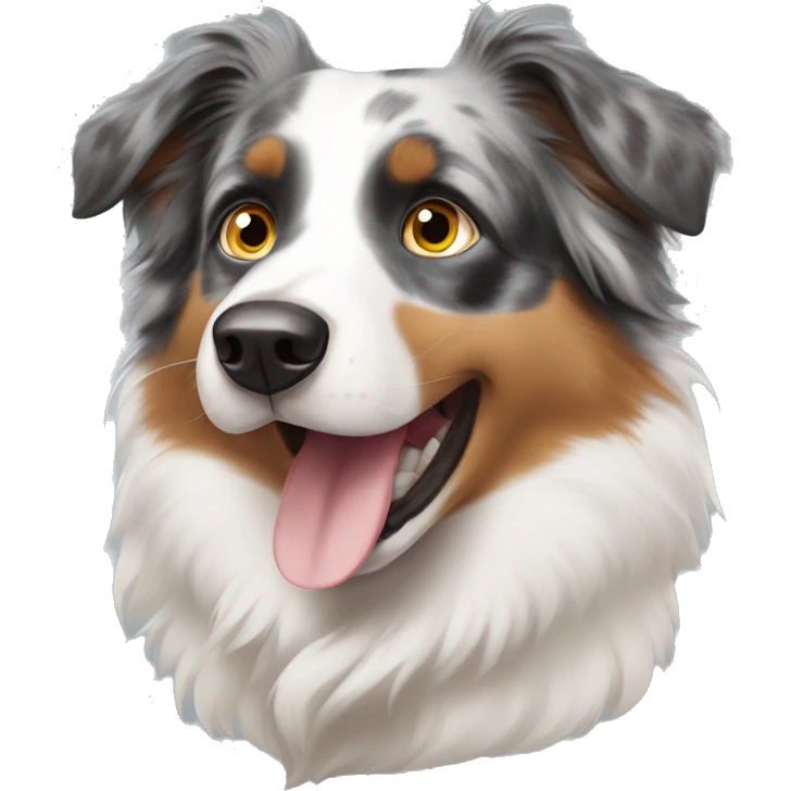 Australian Shepherd with two different color eyes  emoji