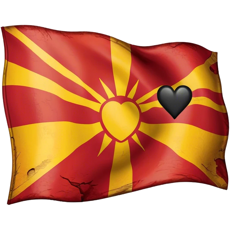 the flag of Macedonia with a black heart. It should be sad emoji