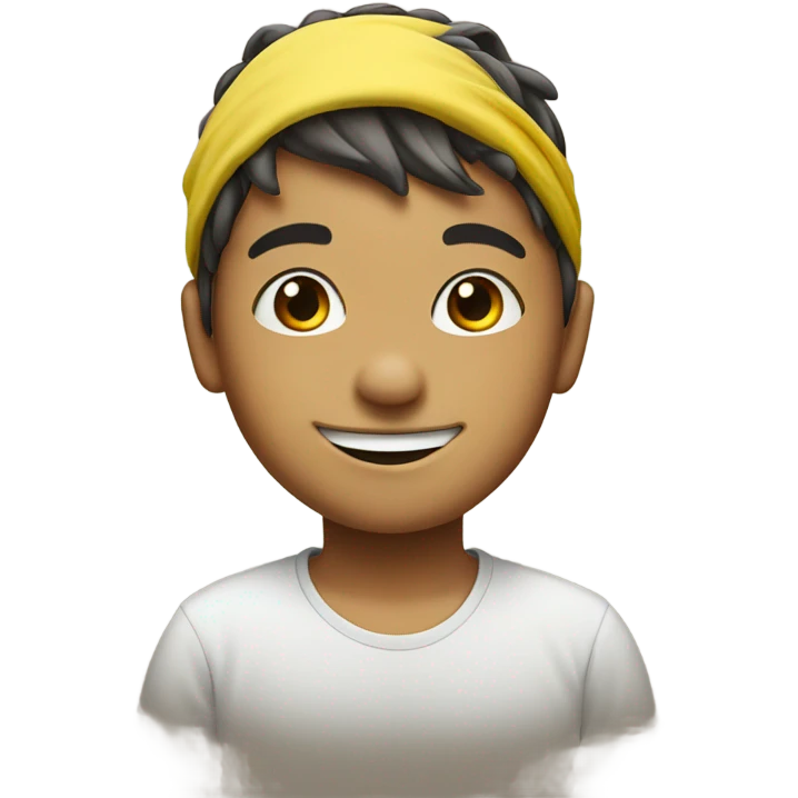 smilings boy in hairband portrait emoji