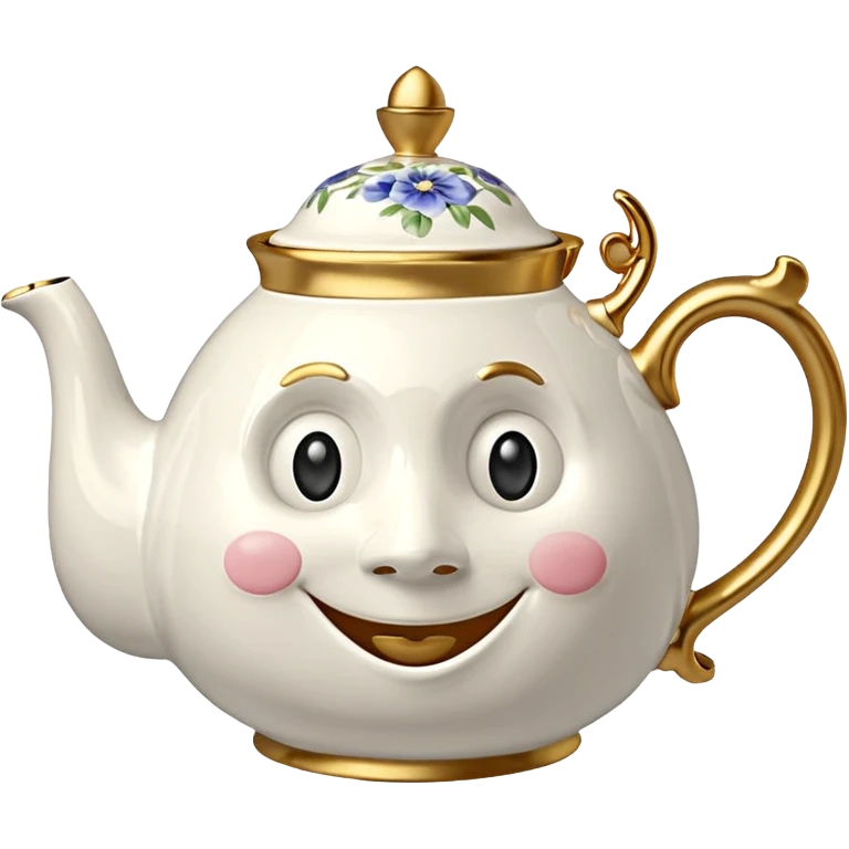 A character from the fairy tale Beauty and the Beast: Mrs. Potts, the lady who was turned into a teapot and retains the teapot's original form. emoji