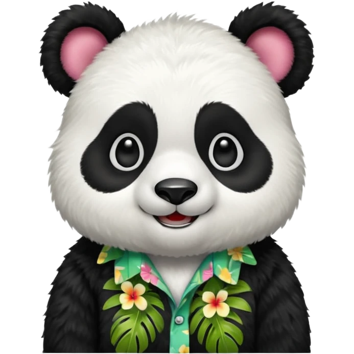 panda bear wear aloha shirt emoji
