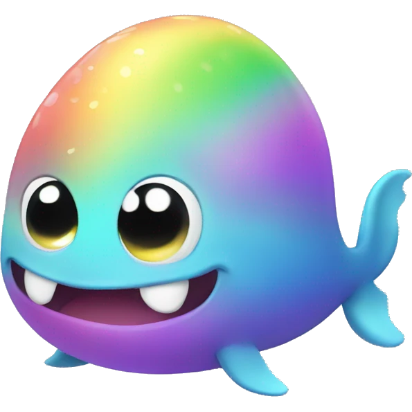 Kawaii derpy fat rainbow sea monster  emoji