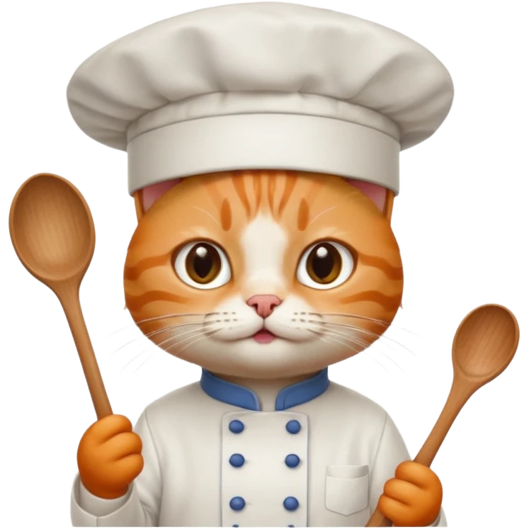 Cat with chef het and with spoon emoji