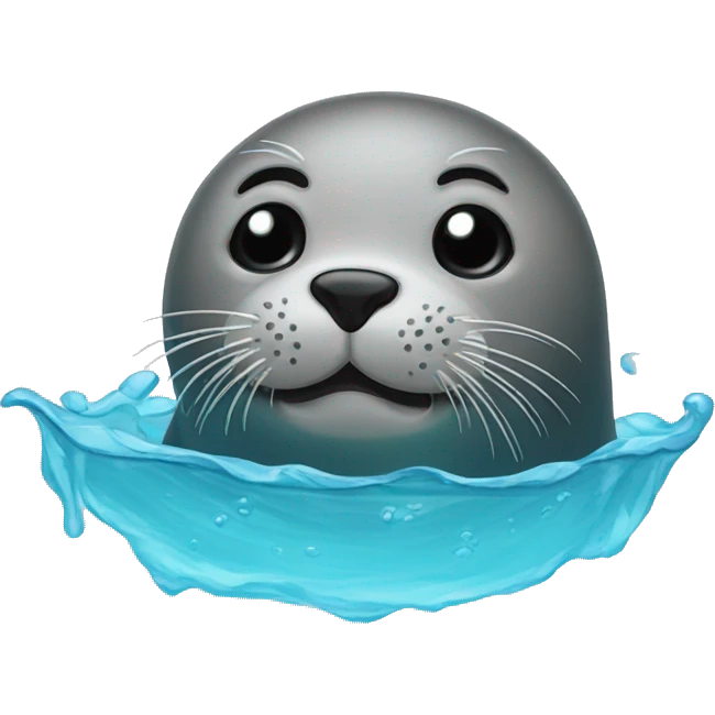 Seal putting his head out of water emoji