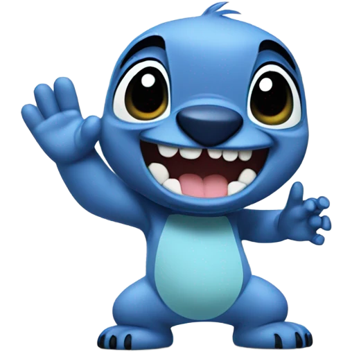 fictional character stitch giving a high five emoji
