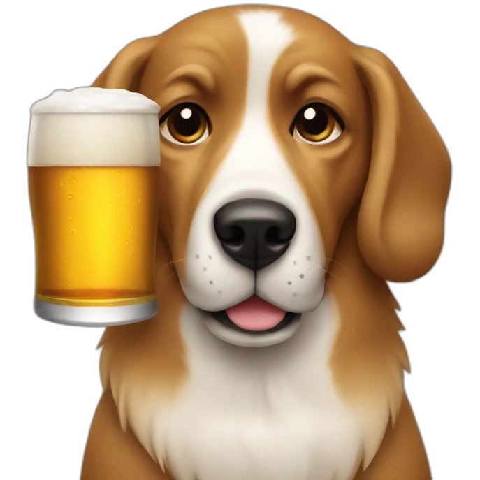 Dog drinking beers emoji