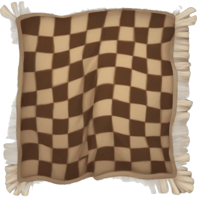 Brown checkered blanket emoji
