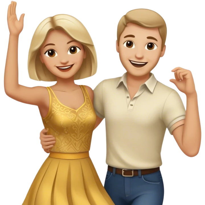 two caucasian people dancing in the club emoji