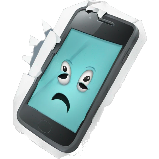 Broken cellphone emoji