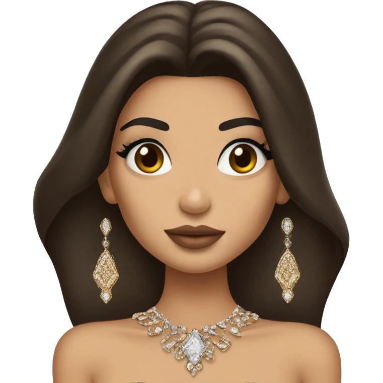 Kylie Jenner Princess with jewellery brown hair emoji
