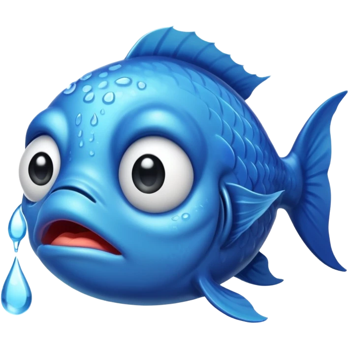 Really really sad crying fish  emoji
