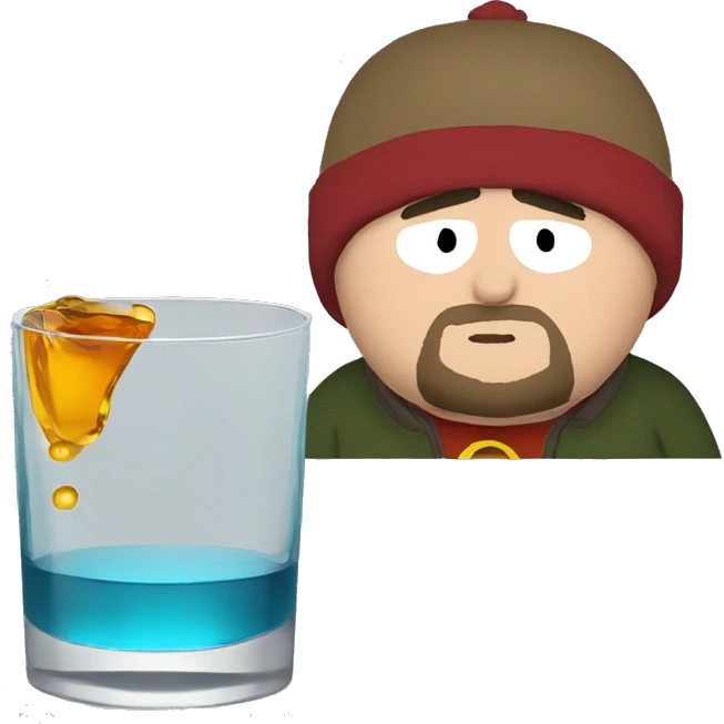 Eric cartman with glass whisky emoji
