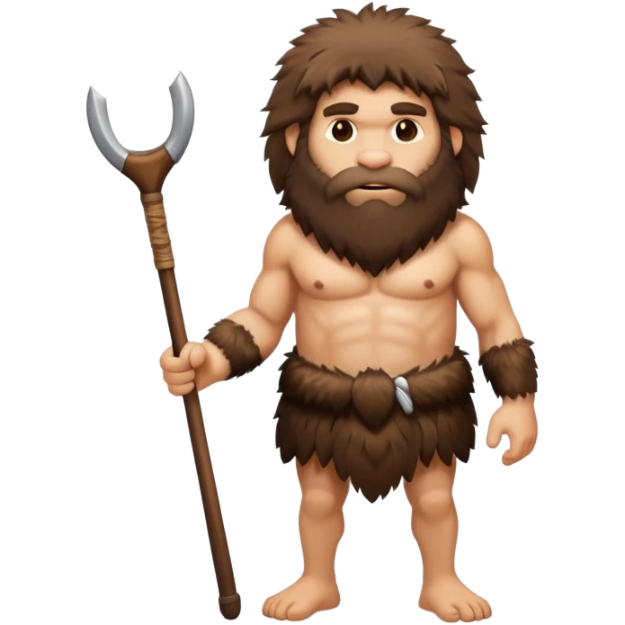 caveman with animal fur clothing and a club emoji