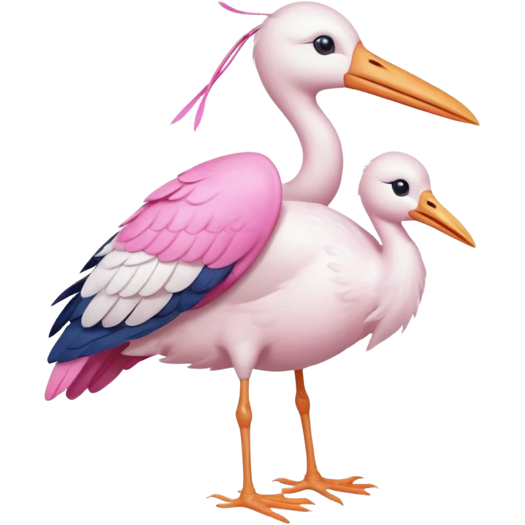 Cigueña cargando un bebé humano emoji