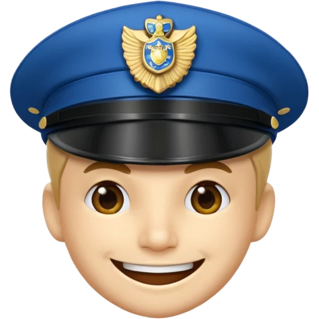 Emoticono de policía sonriente con gorra de policía municipal de Pamplona  emoji