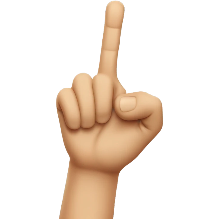 front of hand, one finger pointing  emoji
