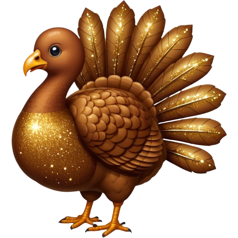 Brown glitter turkey emoji