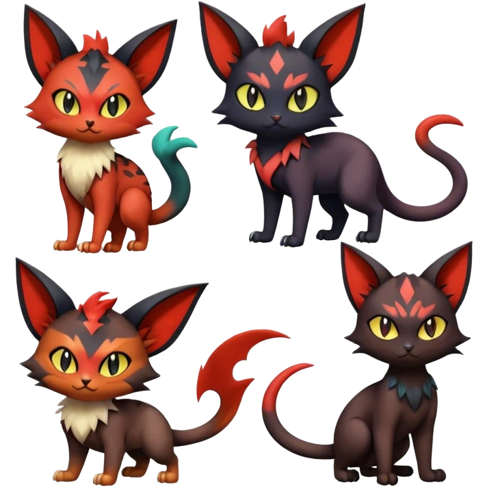 Noivern-Litten-Zorua-Bat-Cat full body emoji