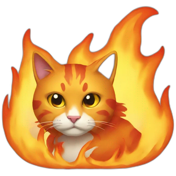 Flame cat emoji