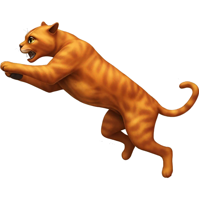 jumping orange burnt panther emoji