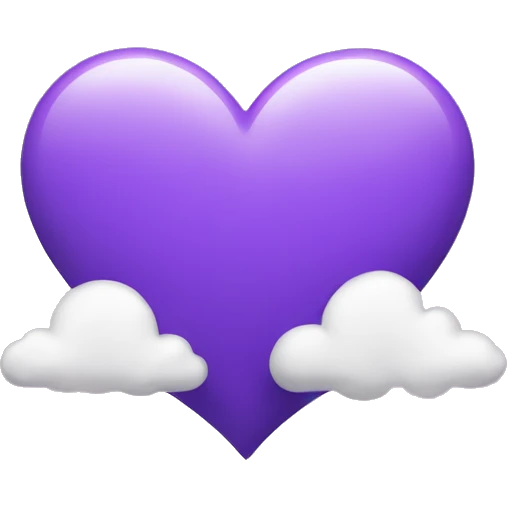 Purple Heart plus cloud  emoji