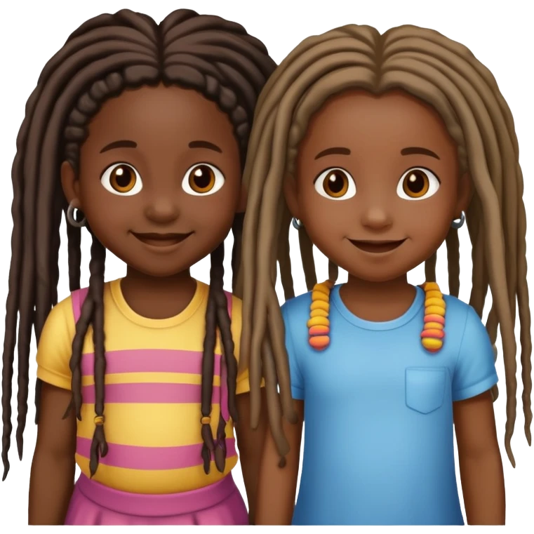 darkskin toddler twin girls with dreads emoji