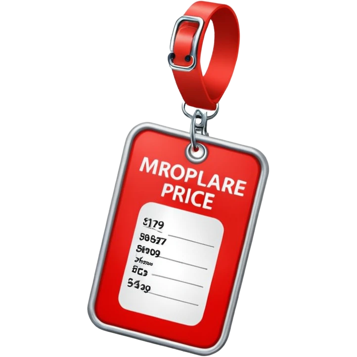 red white Price tag emoji