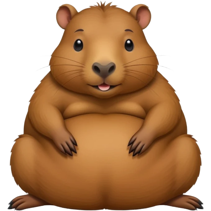 Capybara rubbing its belly emoji
