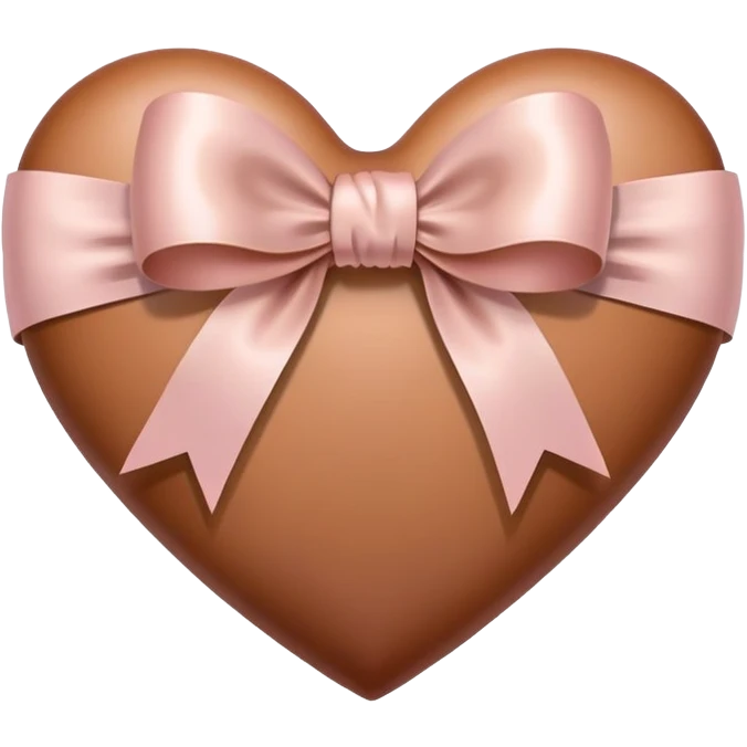 Brown pastel heart with a bow ￼ emoji