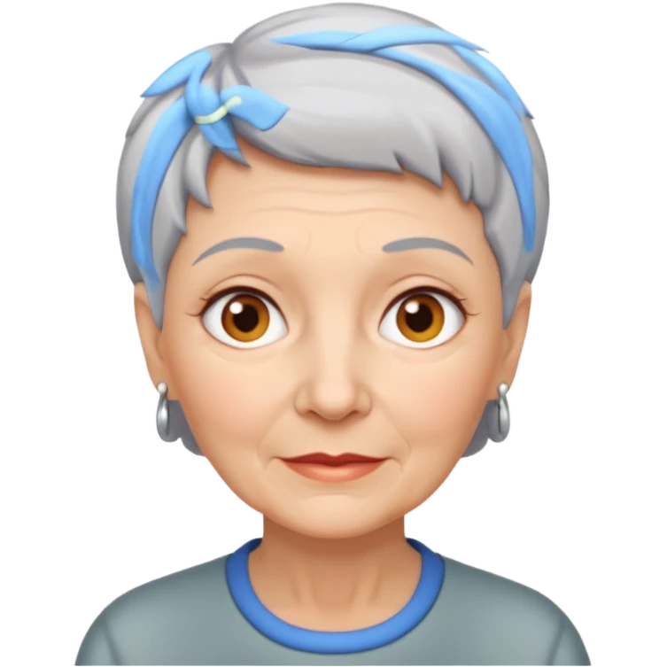 elderly white woman with short grey hair emoji