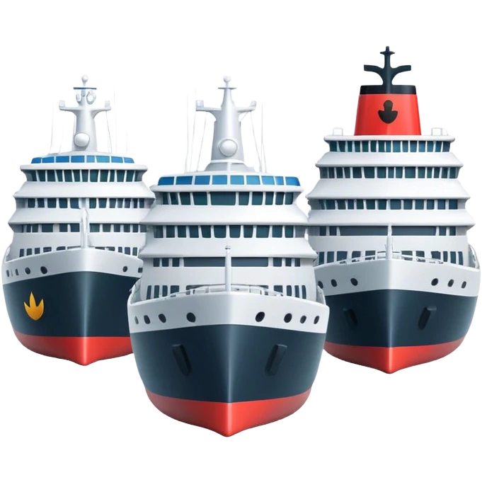Three ships emoji