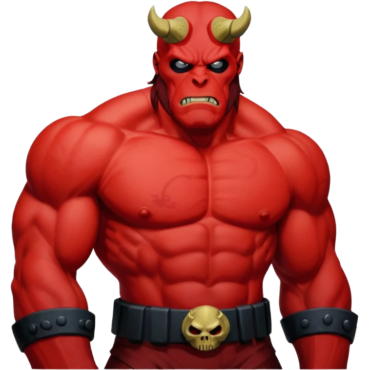 cinematic realistic portrait superhero Hellboy by Mike Mignola emoji