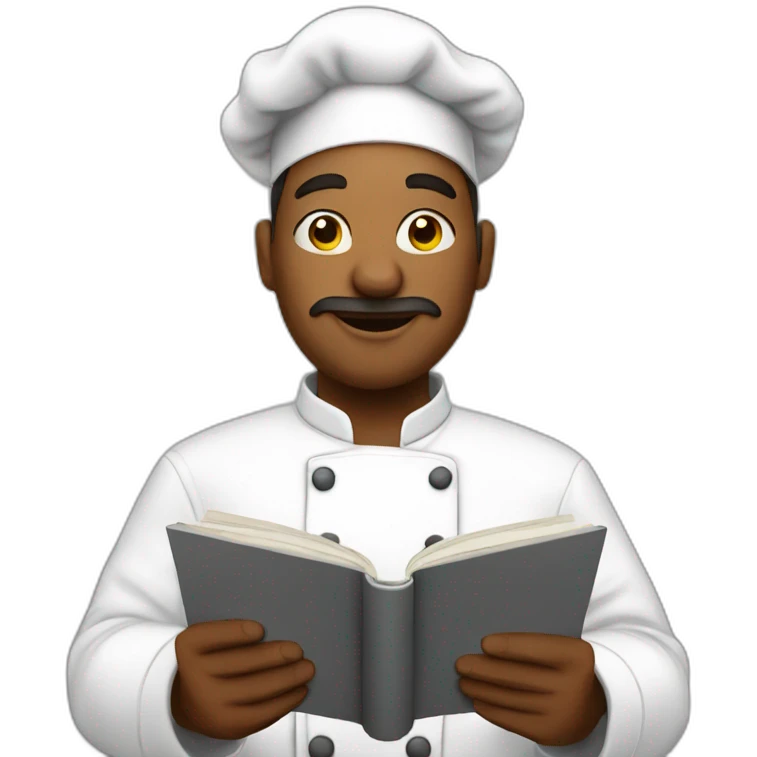 chef reading recipe book emoji