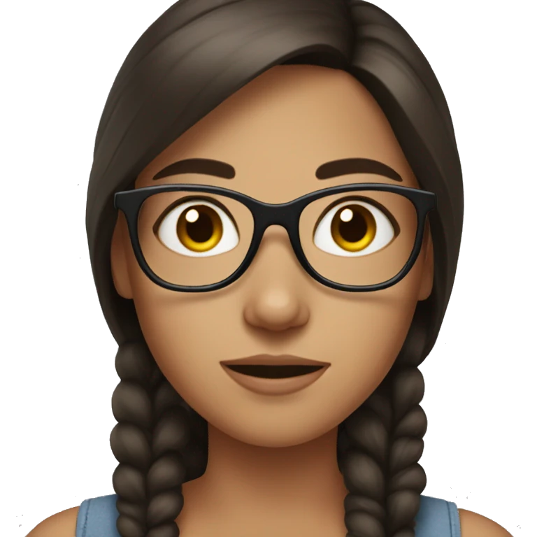 Brunette girl with freckles and glasses  emoji