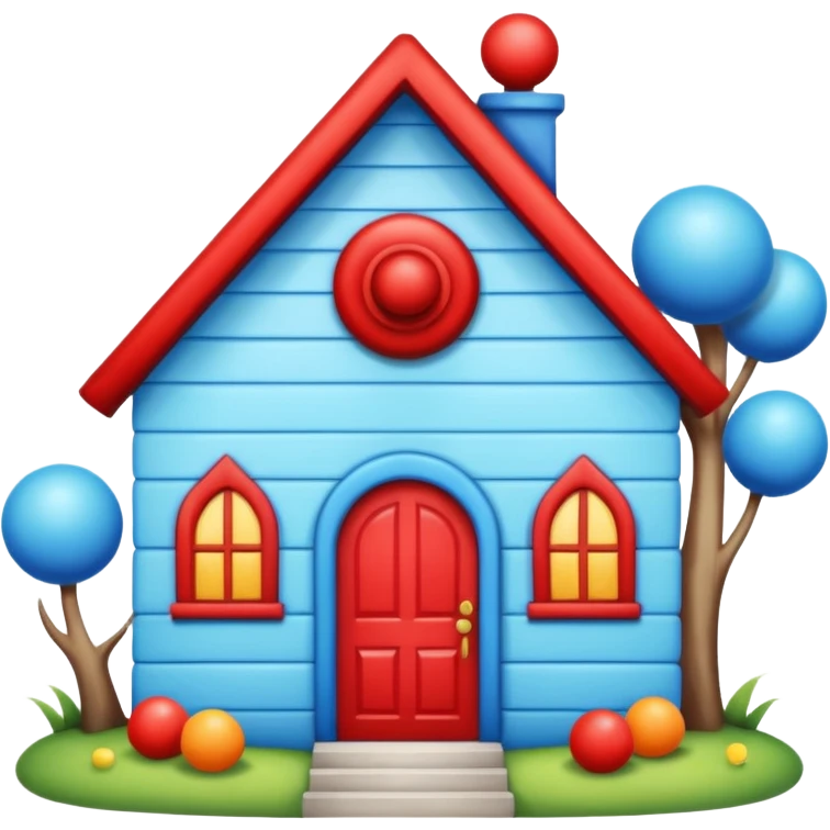 clown house blue emoji