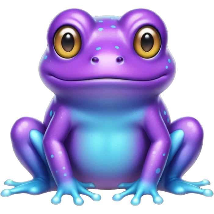 glitter purple and cian frog emoji