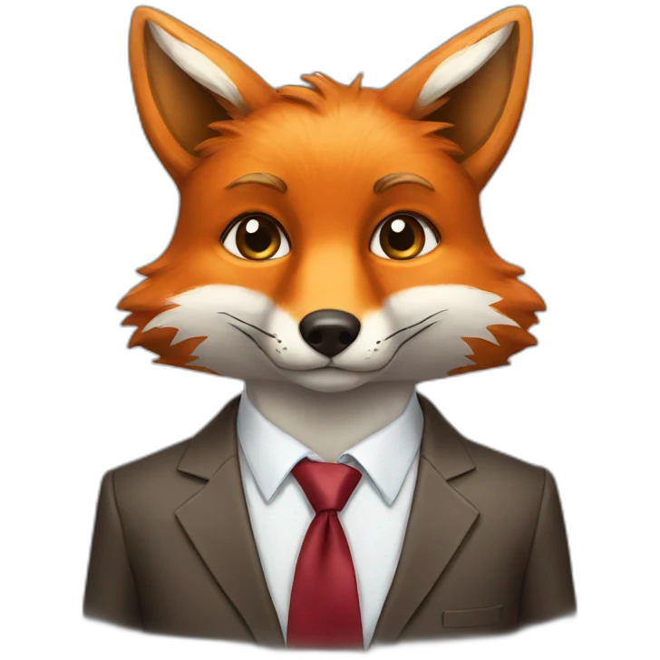 fox wearing a tie emoji