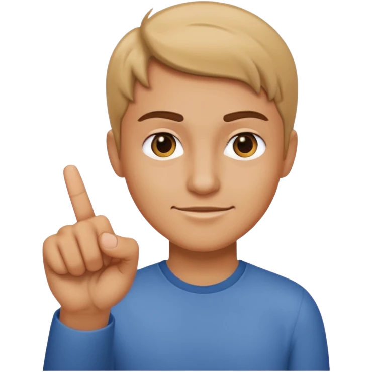 half smirk with finger pointing emoji