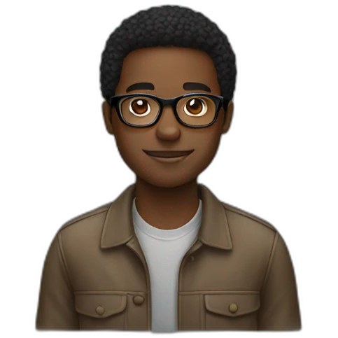 young black man with glasses emoji