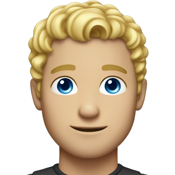 light curl blonde man blue eyed emoji