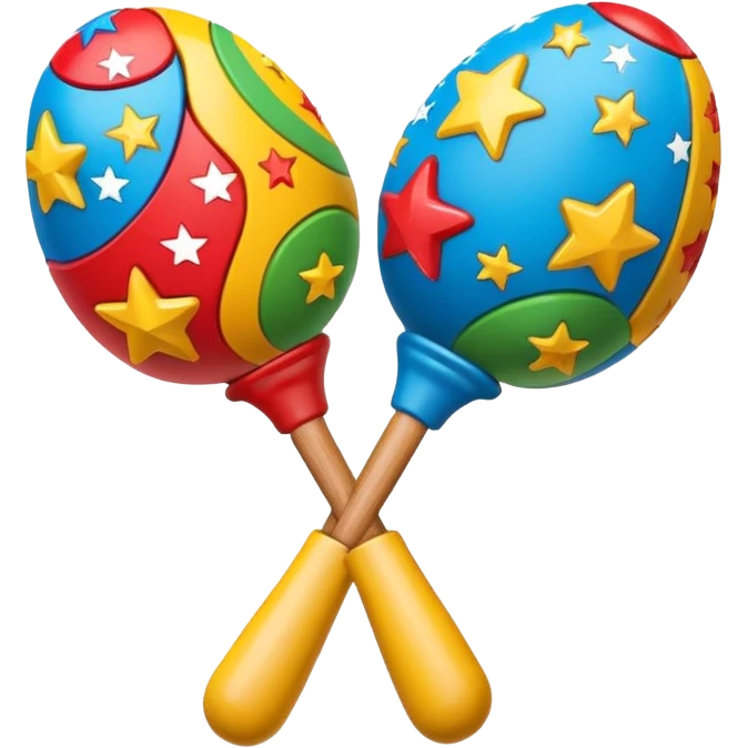 Mini maracas decorated with stars and musical notes.



 emoji
