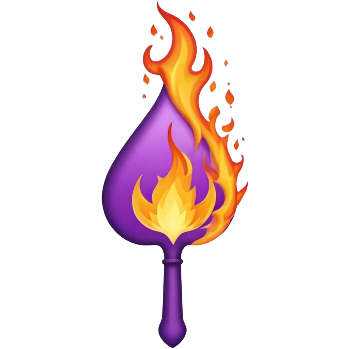 Purple spade on fire  emoji